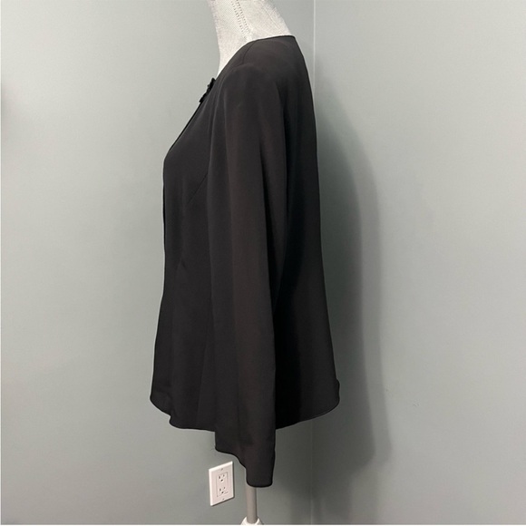 ๐ฎ๐น Vintage Armani Collezioni Black Silk Asymmetrical Button Blazer Size Large - Picture 5 of 11